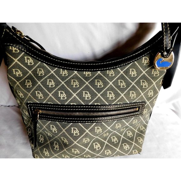 Dooney & Bourke Handbags - DOONEY BOURKE DB Blue/Gray Canvas Black Leather